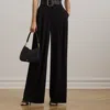 Ralph Lauren Pleated Stretch Jersey Wide-leg Pant In Black