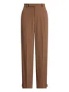 Ralph Lauren Gillian Straight Tailored Trousers In Brown