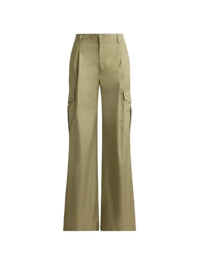 Ralph Lauren Pleated Wide-leg Cargo Pants In Green