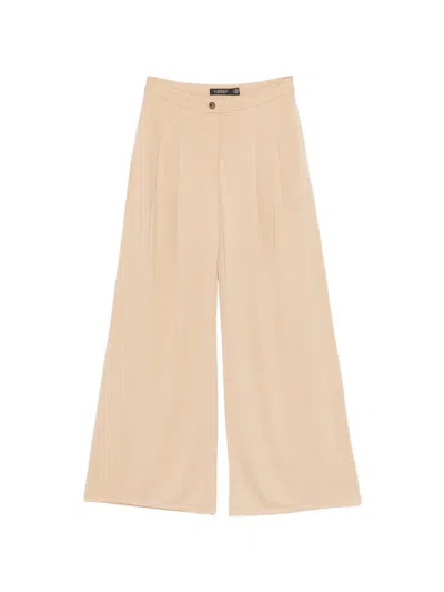 Ralph Lauren Pleated Wide-leg Palazzo Pants In Neutral