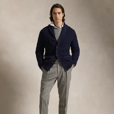 Polo Ralph Lauren Pleated Wool Flannel Trouser In Light Grey