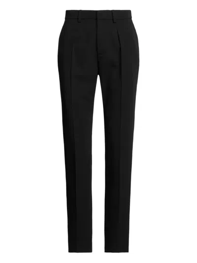Ralph Lauren Pleated Wool Trousers In Black
