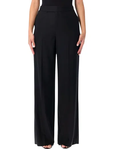 Ralph Lauren Pleated Wool Wide-leg Tuxedo Pant In Black