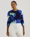 Ralph Lauren Plus Size Abstract-motif Long-sleeve Sweater In Multi