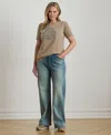Ralph Lauren Plus Size Beaded-crest Cotton Jersey T-shirt In Gray