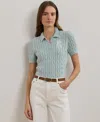 Ralph Lauren Plus Size Cable-knit Cotton Polo Sweater In Aqua Pearl