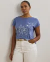 Ralph Lauren Plus Size Cotton-blend Jersey Graphic Tee