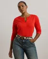 Ralph Lauren Plus Size Cotton Jersey Three-quarter-sleeve Tunic