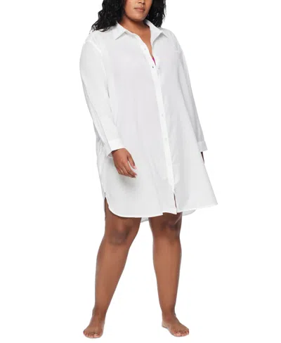 Ralph Lauren Plus Size Cotton Maxi Beach Shirtdress