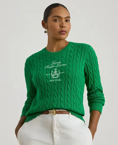 Ralph Lauren Plus Size Embroidered-crest Crewneck Sweater