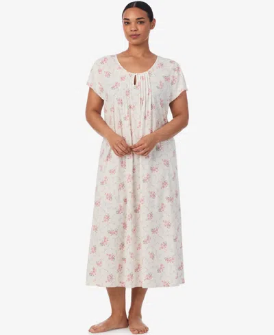 Ralph Lauren Plus Size Flutter Sleeves Ballet Nightgown In White