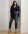 Ralph Lauren Plus Size High-rise Straight Ankle Jeans In Blue