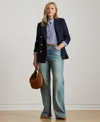 Ralph Lauren Plus Size High-rise Wide-leg Jeans In Blue