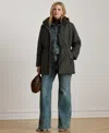 Ralph Lauren Plus Size Hooded Quilted Anorak Coat In Gray