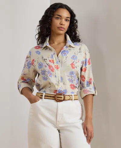 Ralph Lauren Plus Size Karrie Relaxed Fit Floral Shirt In Multi