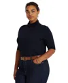 Ralph Lauren Plus Size Lightweight Turtleneck Sweater In Lauren Navy