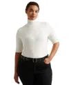 Ralph Lauren Plus Size Lightweight Turtleneck Sweater In White