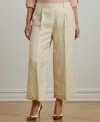 Ralph Lauren Plus Size Linen-blend Twill Wide-leg Pants In Neutral