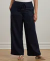 Ralph Lauren Plus Size Linen Drawcord Pants