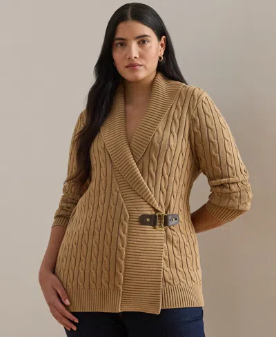 Ralph Lauren Plus Size Long-sleeve Buckled Sweater In Nude