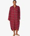 Ralph Lauren Plus Size Long Sleeve Sleepshirt In Red