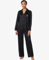 Ralph Lauren Women's Long Sleeves Notch Collar Pajama Set In Black