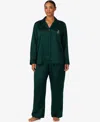 Ralph Lauren Plus Size Long Sleeves Notch Collar Pajama Set In Green