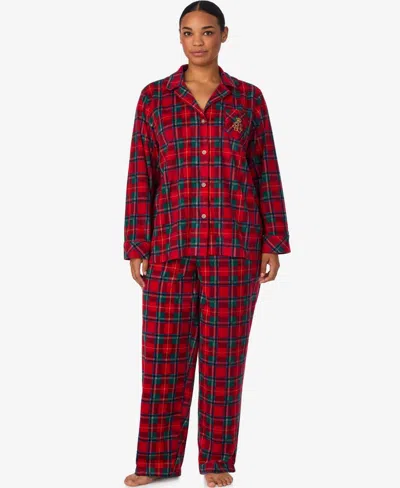 RALPH LAUREN PLUS SIZE LONG SLEEVES NOTCH COLLAR PAJAMA SET
