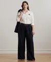 Ralph Lauren Plus Size Long Sleeves Top In White