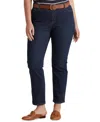Ralph Lauren Plus-size Mid-rise Straight Jean In Deep Royal Wash