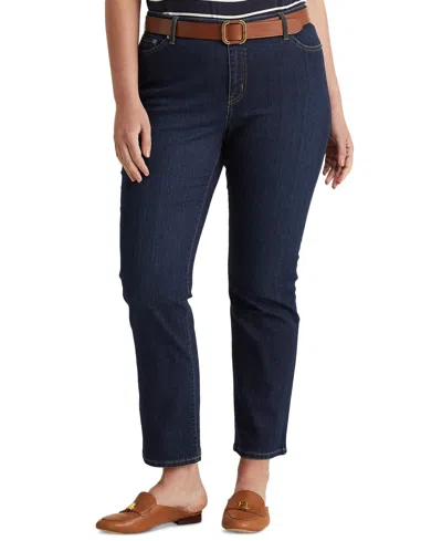 Ralph Lauren Plus-size Mid-rise Straight Jean In Blue