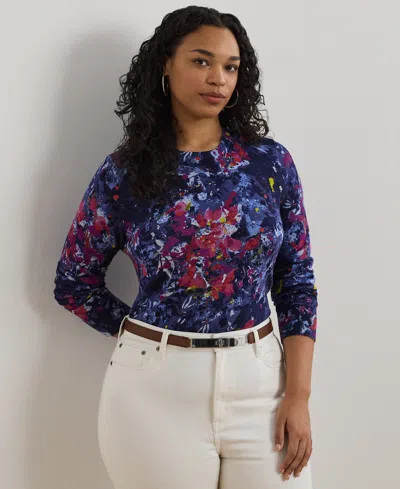 Ralph Lauren Plus Size Print Cotton-blend Sweater