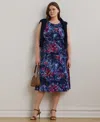 Ralph Lauren Plus Size Print Twist-front Jersey Dress