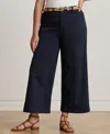 Ralph Lauren Plus Size Stretch Chino Wide-leg Cropped Pants In Black