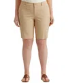 Ralph Lauren Plus-size Stretch Cotton Shorts In Birch Tan