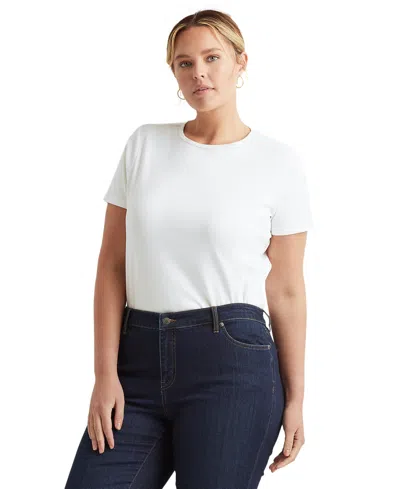 Ralph Lauren Plus Size Stretch Cotton T-shirt In White