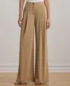 Ralph Lauren Pleated Stretch Jersey Wide-leg Pant In Classic Camel