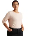 Ralph Lauren Plus Size Stretch Long-sleeve Tee In Pale Rose