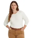 Ralph Lauren Plus Size Stretch Long-sleeve Tee In White