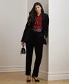 Ralph Lauren Plus Size Stretch Velvet Cropped Pant In Black