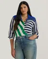 Ralph Lauren Plus Size Striped Long-sleeve Shirt