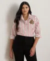 Ralph Lauren Womens Relaxed Fit Striped Shirt P Xs Xxl In Neutral