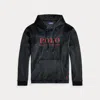 Ralph Lauren Plush Velour Sleep Hoodie In Black