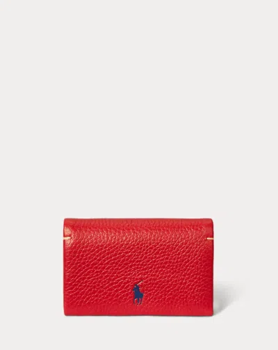 Ralph Lauren Ply Flp Cc Card Case Small In Red
