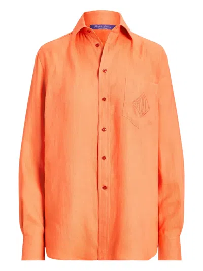 Ralph Lauren Pocket Shirt In Orange