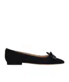 Polo Ralph Lauren Pointed Ballet Shoes In Black