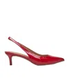Ralph Lauren Pointed High Heel Sandals In Red