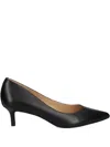 Ralph Lauren Pointed Leather Pumps In Black