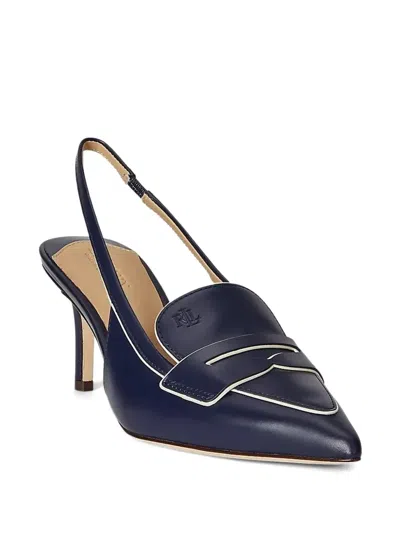 Ralph Lauren Khloe Nappa-canvas Slingback Loafer Pump In Blue