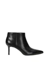 Ralph Lauren Pointed Toe Ankle Boot With Stiletto Heel In Black